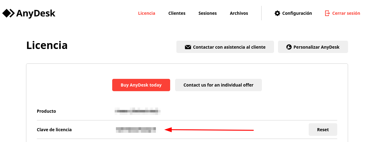 Licencia portal de cliente
